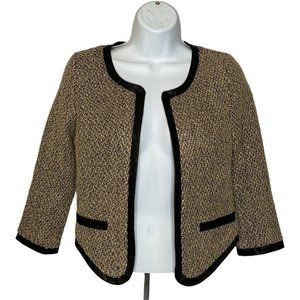 Thml Clothing Tan Black Faux Leather Trim Open